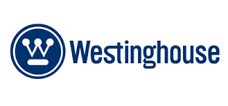the westinghouse logo is blue and white and has a crown on it .