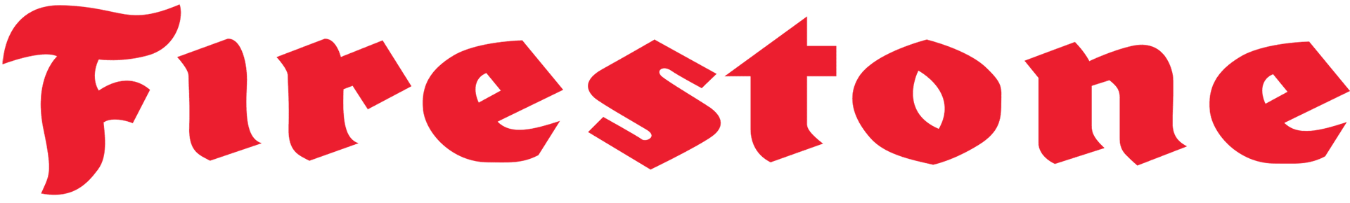 A red firestone logo on a white background