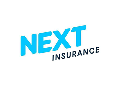 NEXT Insurance logo in blue and black on a white background