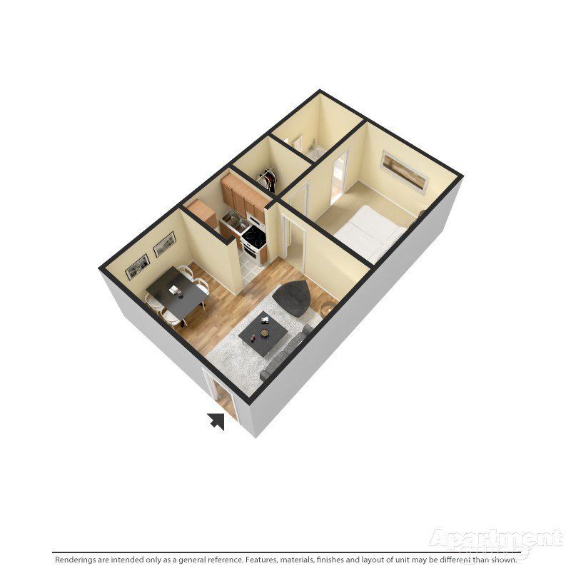 1 bedroom floor plan
