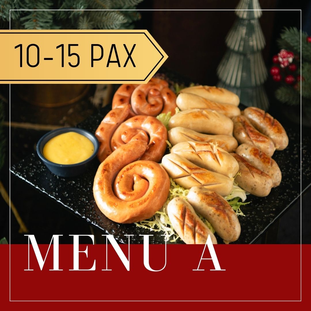 Menu A: Sausage platter with mustard for 10-15 people.