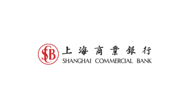 Logo of Shanghai Commercial Bank: Red circle with 