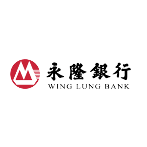 Logo of Wing Lung Bank. A red circle with a white 