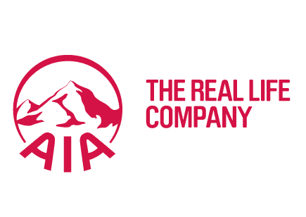 AIA logo with red mountain and circle,