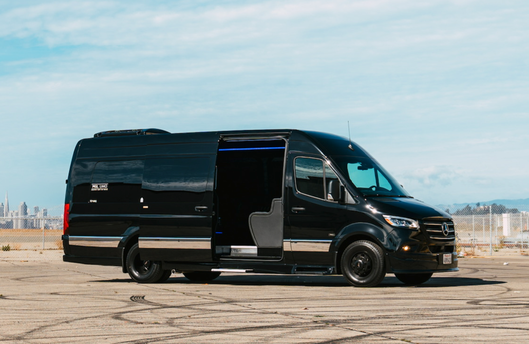 MGL Limo limo Sprinter exterior for luxury group transportation