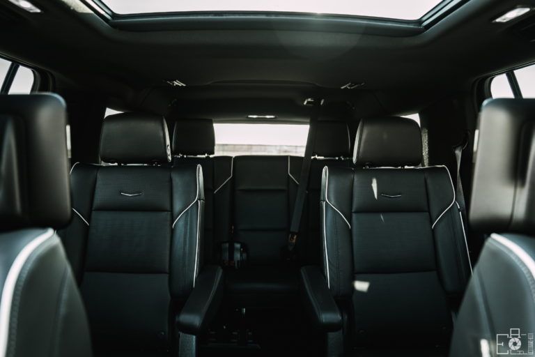 Cadillac Escalade rear seating with captain chairs and panoramic roof