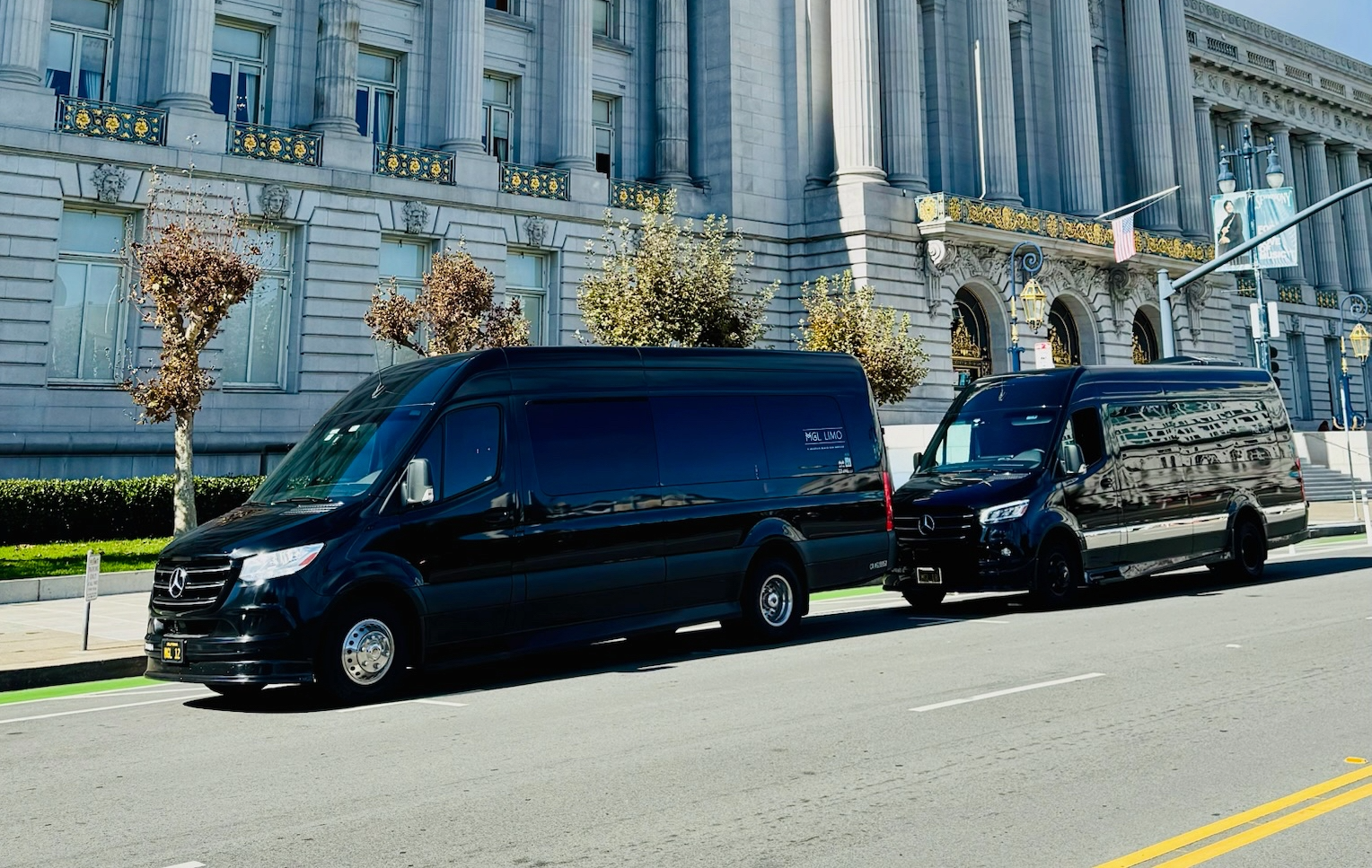 MGL Limo Mercedes Sprinter vans for San Francisco group transportation