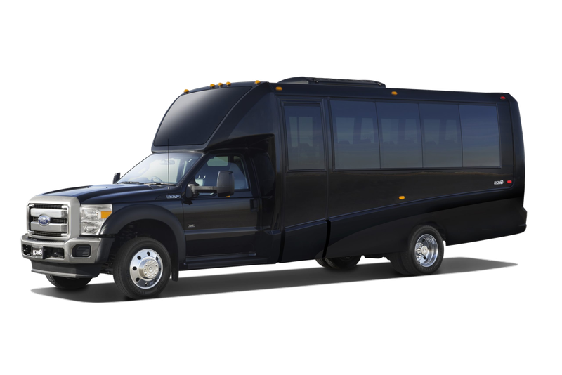A black van is parked on a white background.