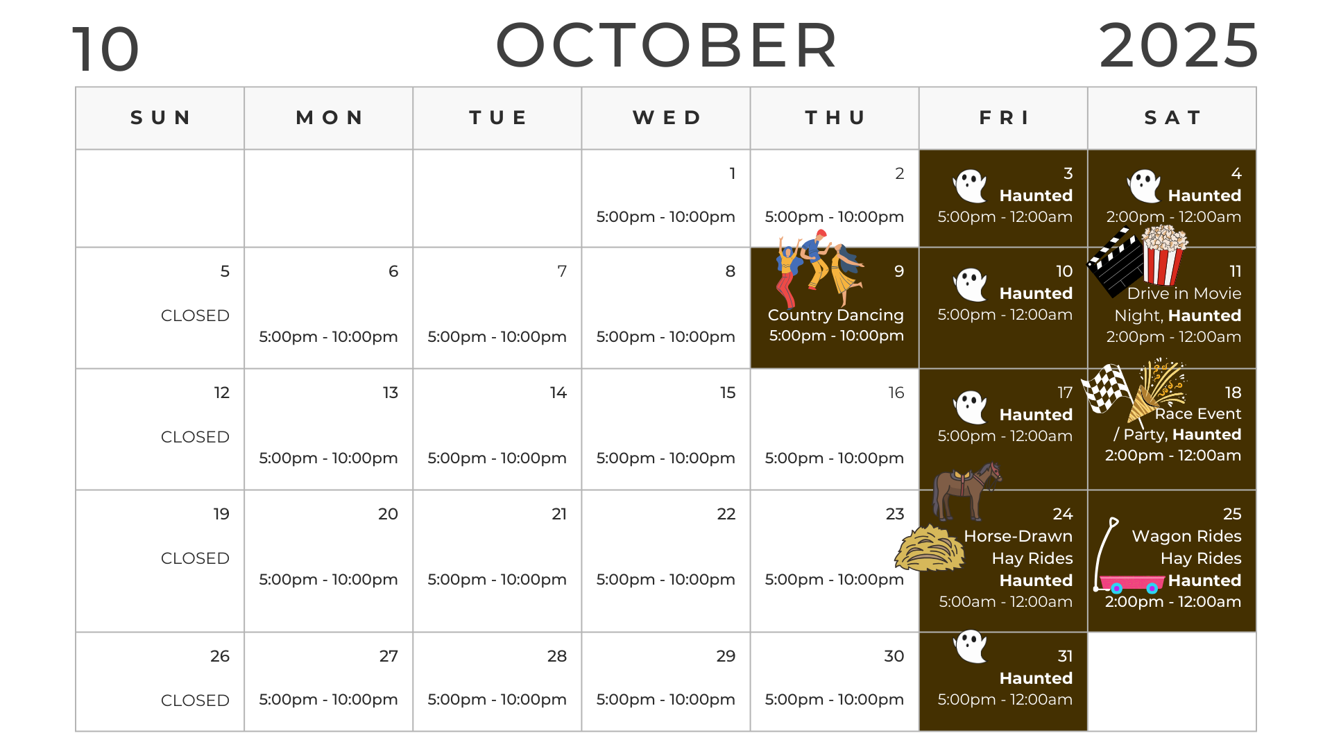 October Fun Calendar