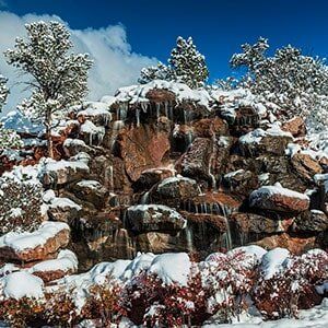 Snow water falls in Sedona, AZ