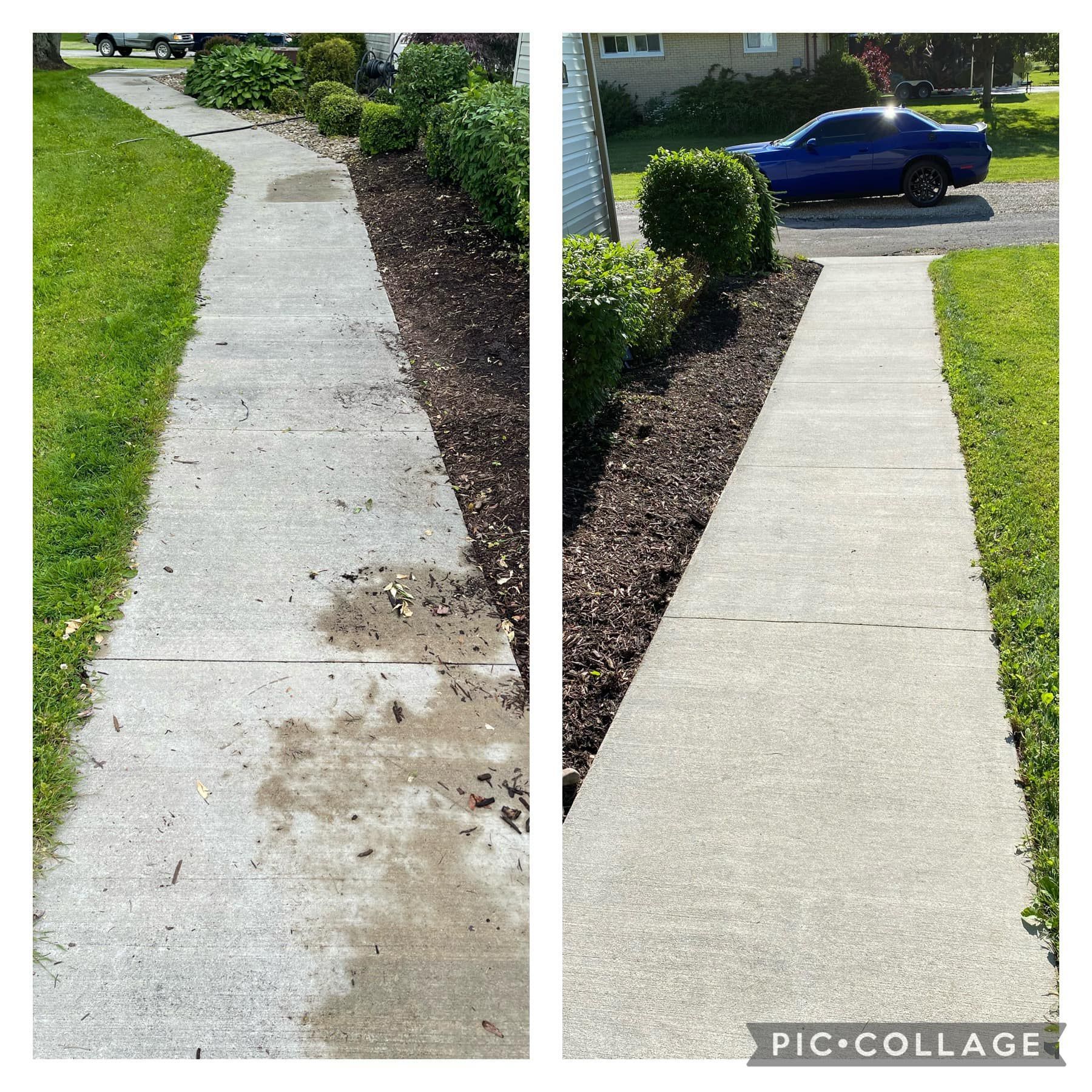 Concrete Sidwalk Before & After