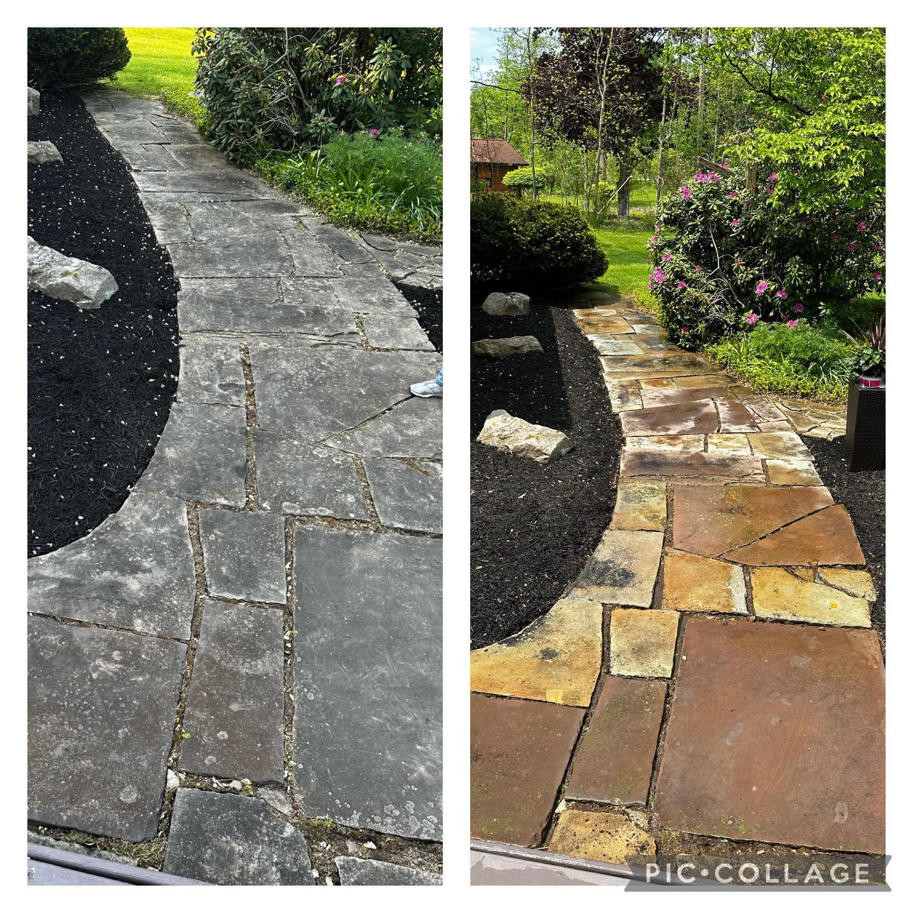 Stone Walk Way Before & After