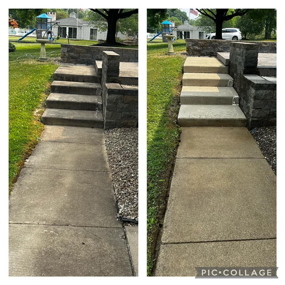 Valley Roof Washing concrete & cement sidewalk Cleaning NE Ohio, Western PA Youngstown & Boardman OH, & Cranberry, Wexford PA