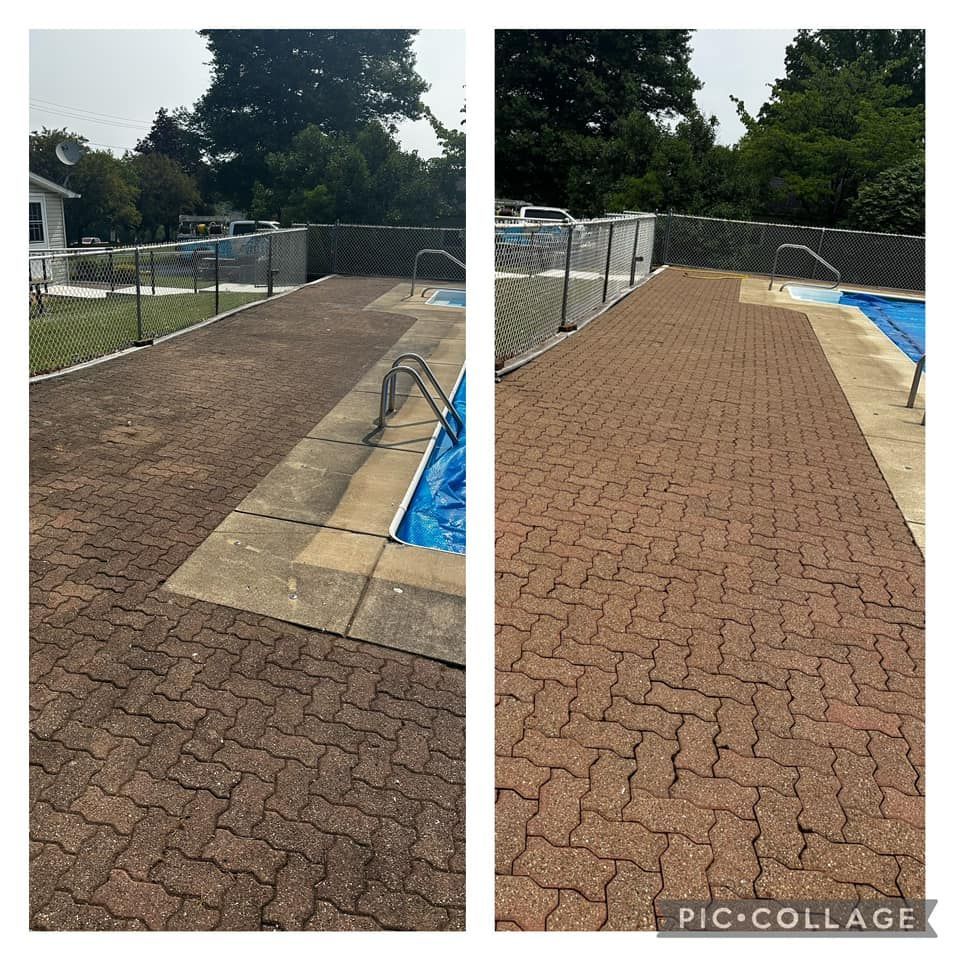Brick Pool Deck Before & After