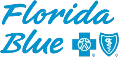 A logo for florida blue with a cross and shield