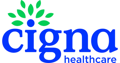 A blue and green logo for cigna healthcare