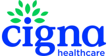A blue and green logo for cigna healthcare