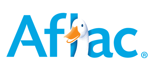A logo for affac with a duck on it