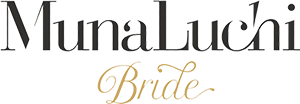 MunaLuchi Bride logo: black text "MunaLuchi" above gold script "Bride" on white background.