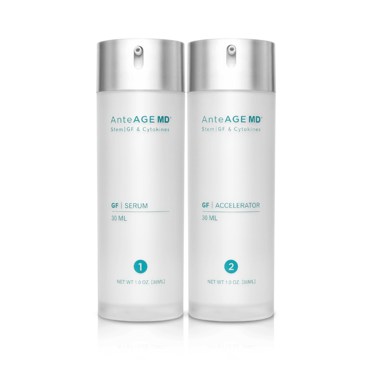 Two bottles of anti age md are sitting next to each other
