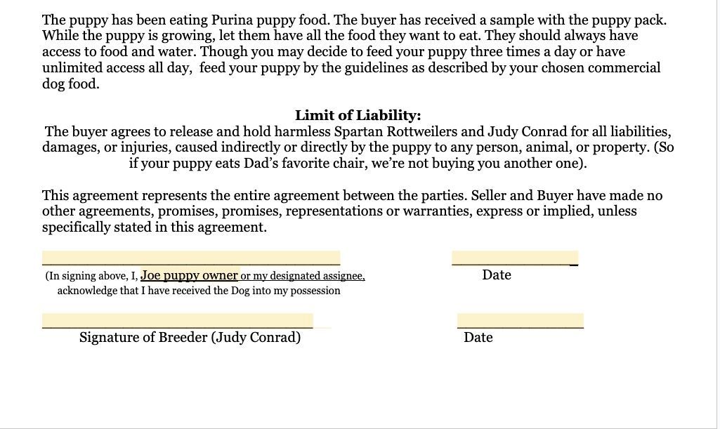 Puppy health guarantee part 4