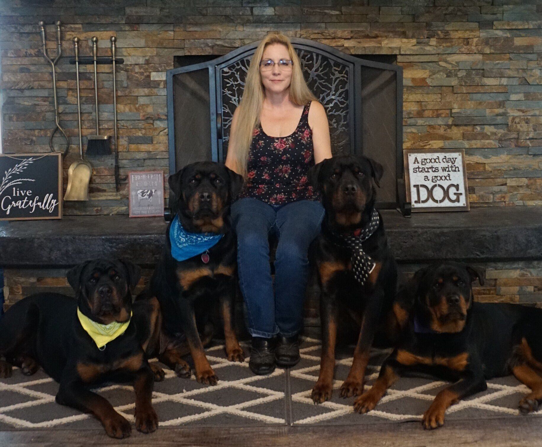Judy Conrad with Spartan Rottweilers