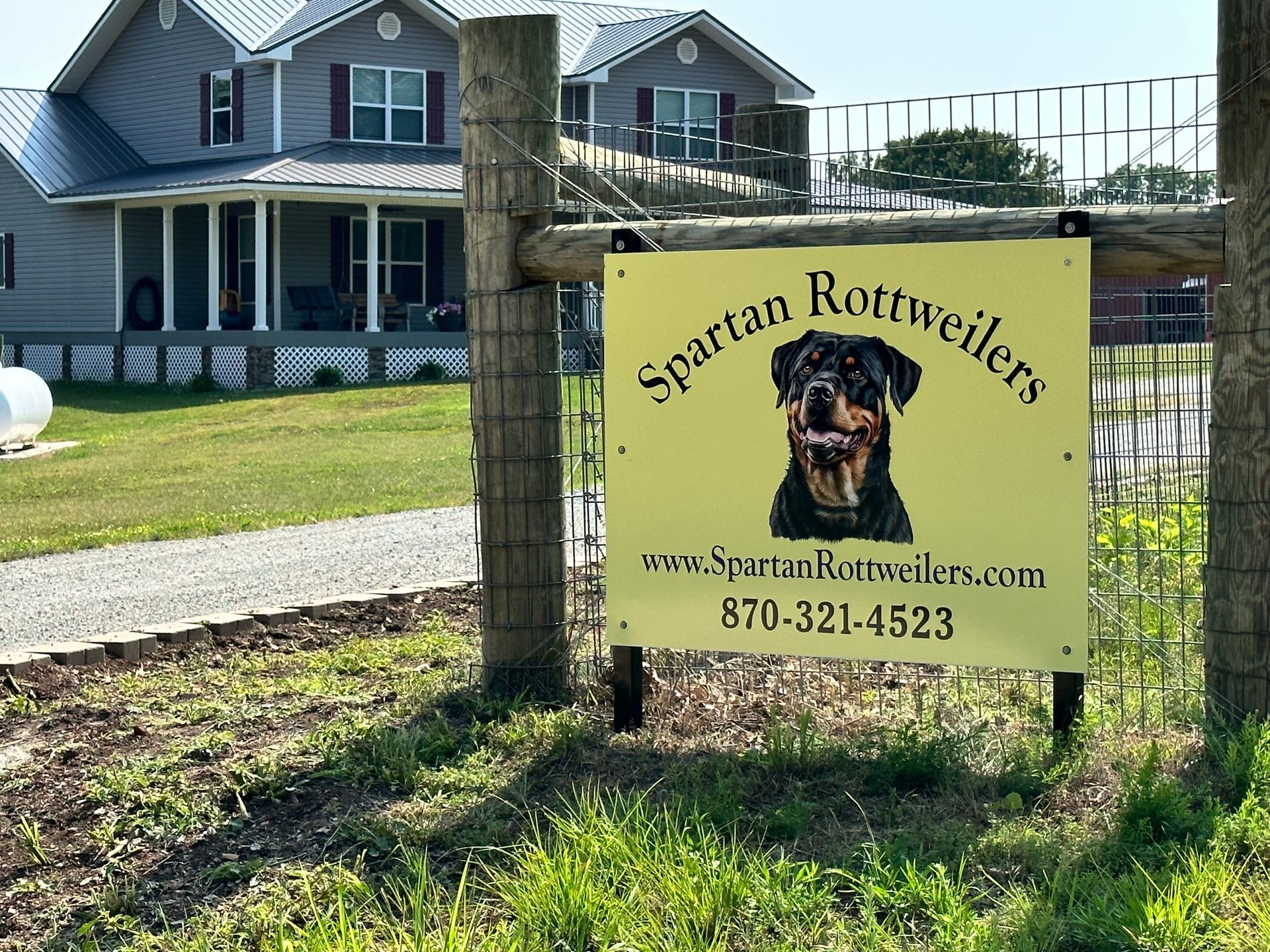 Spartan Rottweiler's home property in Ozarks of Arkansas