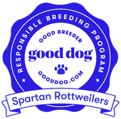 Good dog logo with Spartan Rottweilers