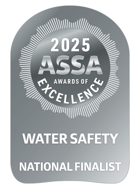 Silver award badge: 2025 ASSA Awards of Excellence for Water Safety; National Finalist.