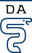 Blue stylized snake with 