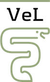 VeL text above a green stylized snake.