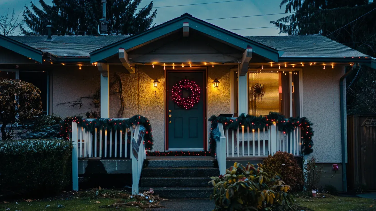This minimalist design for Christmas and holiday lighting in Surrey BC is modern and chic, perfect for a contemporary home in Morgan Creek. Keywords: minimalist design, modern holiday, chic decor.