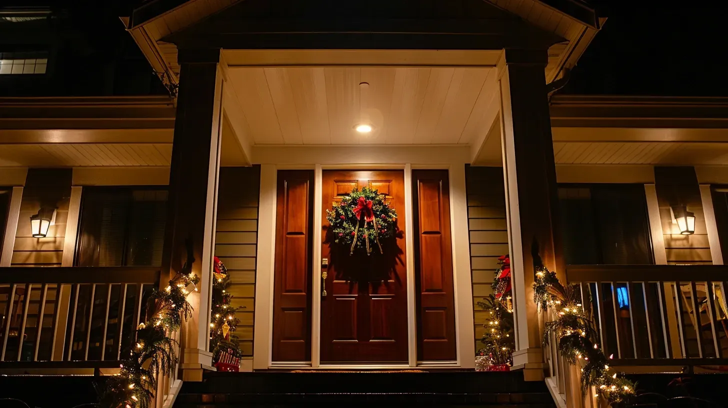 A vibrant, multi-color display of Christmas and holiday lighting in Surrey BC. Our seasonal lighting can be fun and festive with RGB LEDs in Newton. Keywords: RGB lighting, multi-color lights, fun design.
