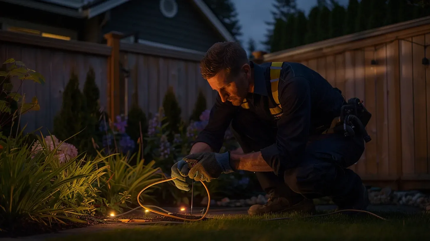 A strata manager in Guildford called for landscape lighting repair Surrey BC for the complex's pathways. Our Surrey BC outdoor lighting repair team handles large-scale strata projects. Keywords: strata repair, commercial repair, pathway lighting.