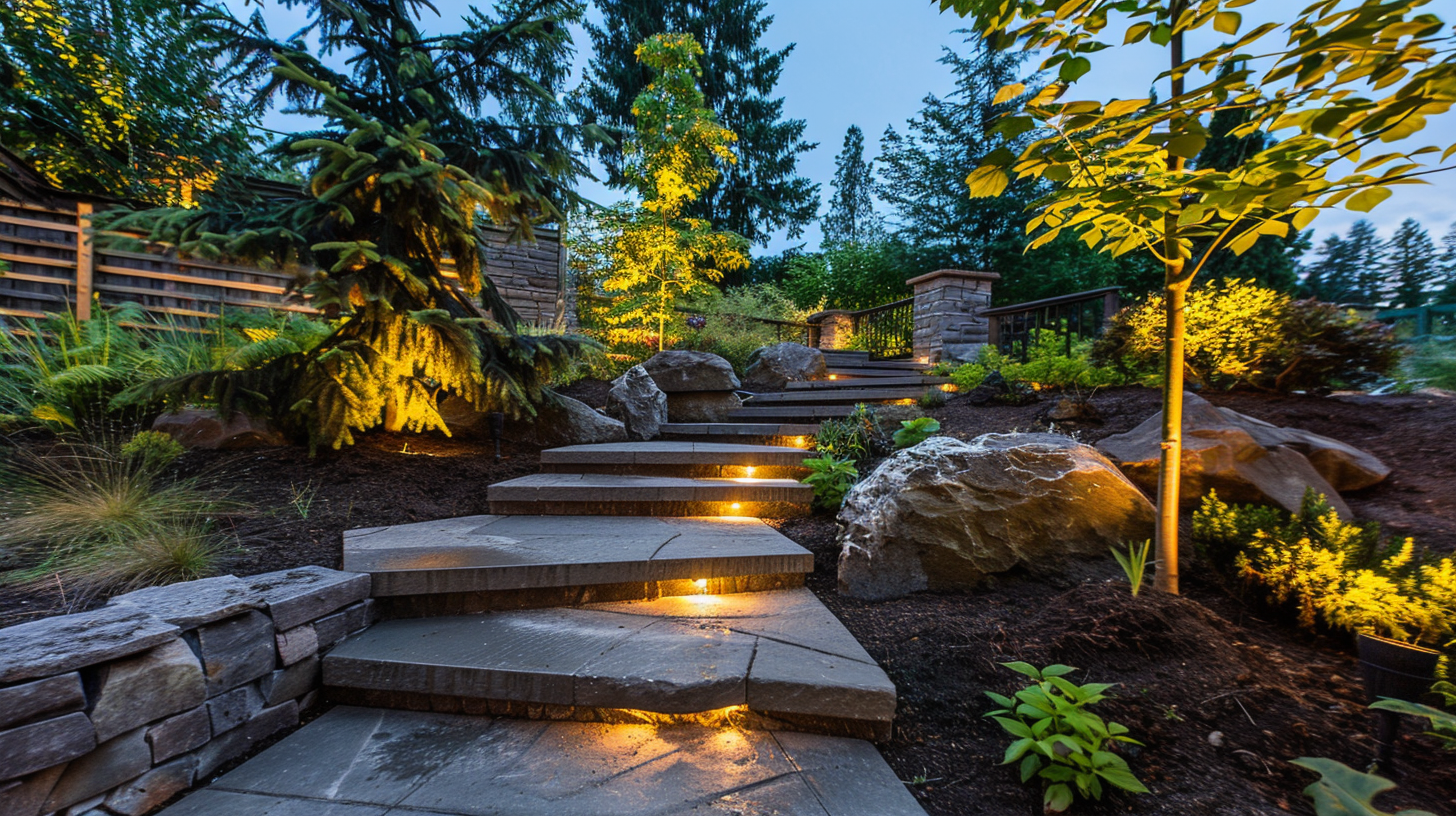 Outdoor Christmas lighting Surrey featuring LED roofline outlines, shrub lighting, and architectural festive displays. Our professional installers design custom holiday setups for patios, decks, and driveways. Safe, energy-efficient LEDs make Surrey homes shine bright all season.
