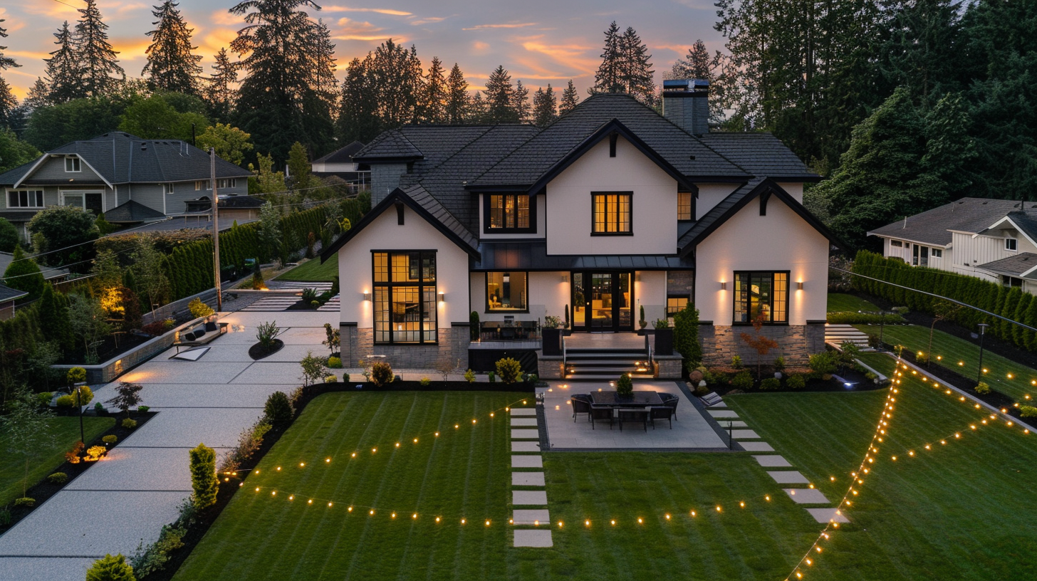 Commercial holiday lighting Surrey BC with LED roofline lights, icicle displays, and custom architectural designs. Perfect for retail, restaurants, and offices, our professional setups attract customers with brilliant festive decorations.