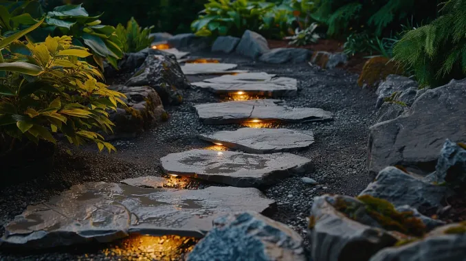 A dramatic tree uplighting design from our Surrey landscape lighting experts. This landscape lighting Surrey service adds depth to any Guildford garden. Keywords: tree uplighting, accent lighting, garden lights, low voltage.