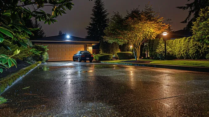 A festive Christmas lighting display by our Surrey landscape lighting team. Our seasonal landscape lighting Surrey service covers installation and takedown in Fleetwood and Guildford. Keywords: Christmas lights, holiday lighting, seasonal decor.