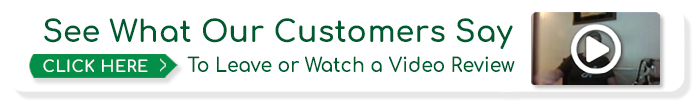 A button that says see what our customers say click here to leave or watch a video review