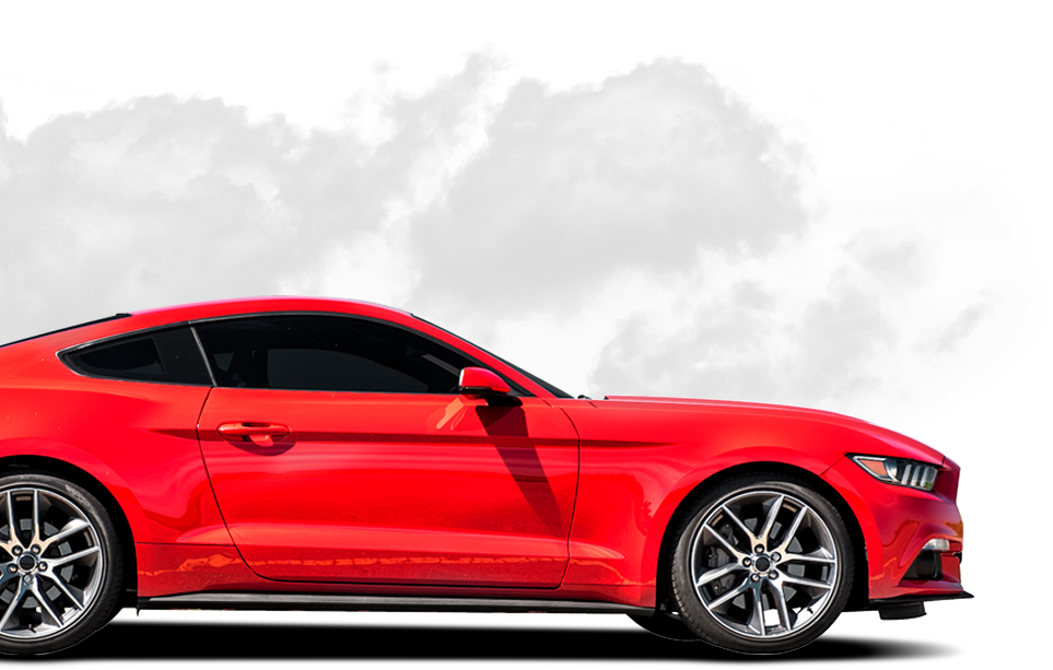 red car with smokey background | Five Speed Motors