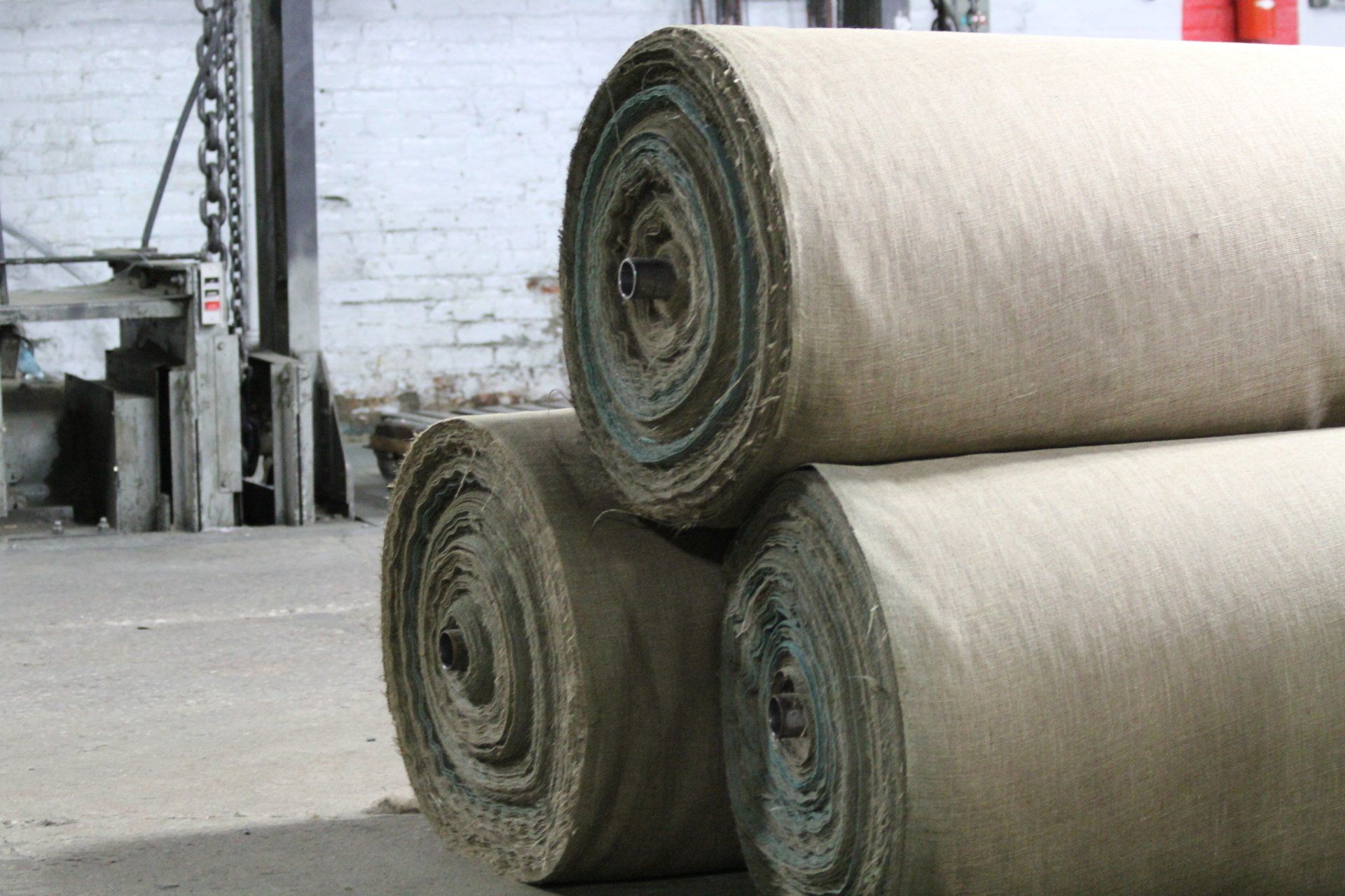 Large rolls of burlap