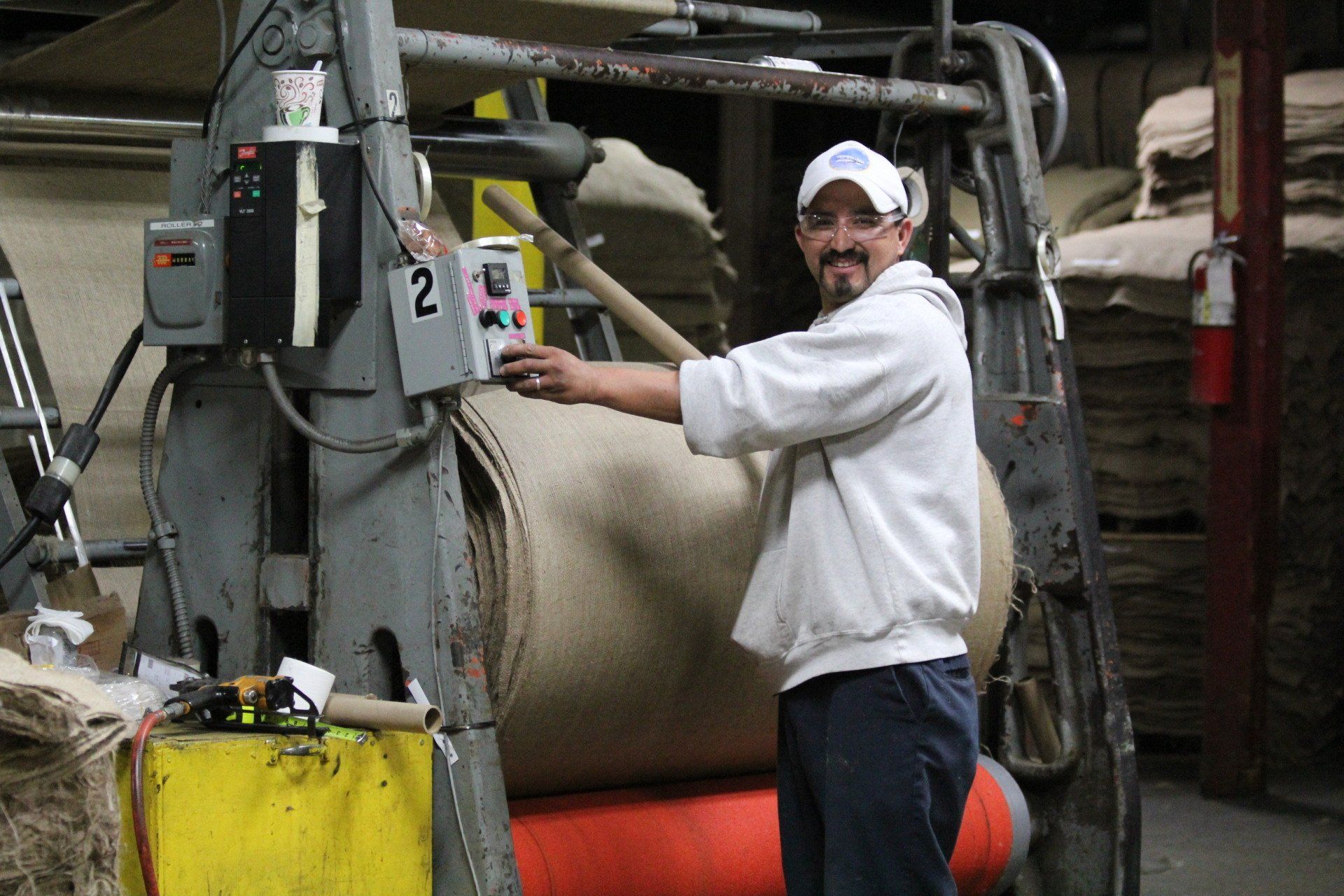 Man working a machine.
