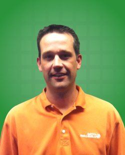 Mark Lundin in an orange shirt.