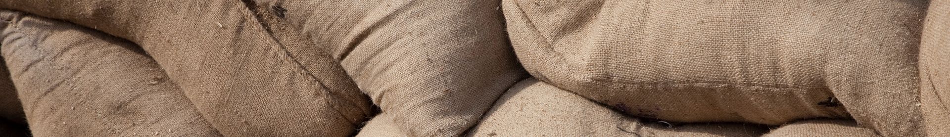 Close-up of Burlap Sandbags