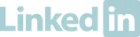 A blue linkedin logo on a white background