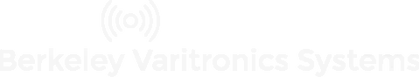 A white logo for berkeley vantronics systems on a white background.