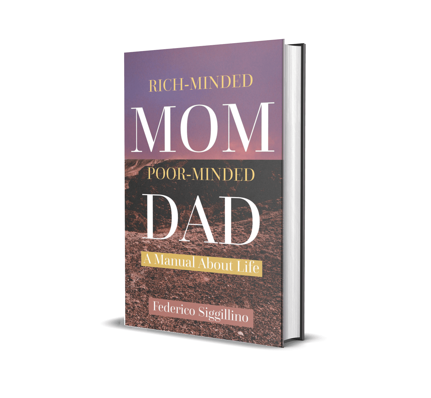 Book cover reading “Rich-Minded Mom, Poor-Minded Dad: A Woman’s Guide to Life” in purple and brown tones