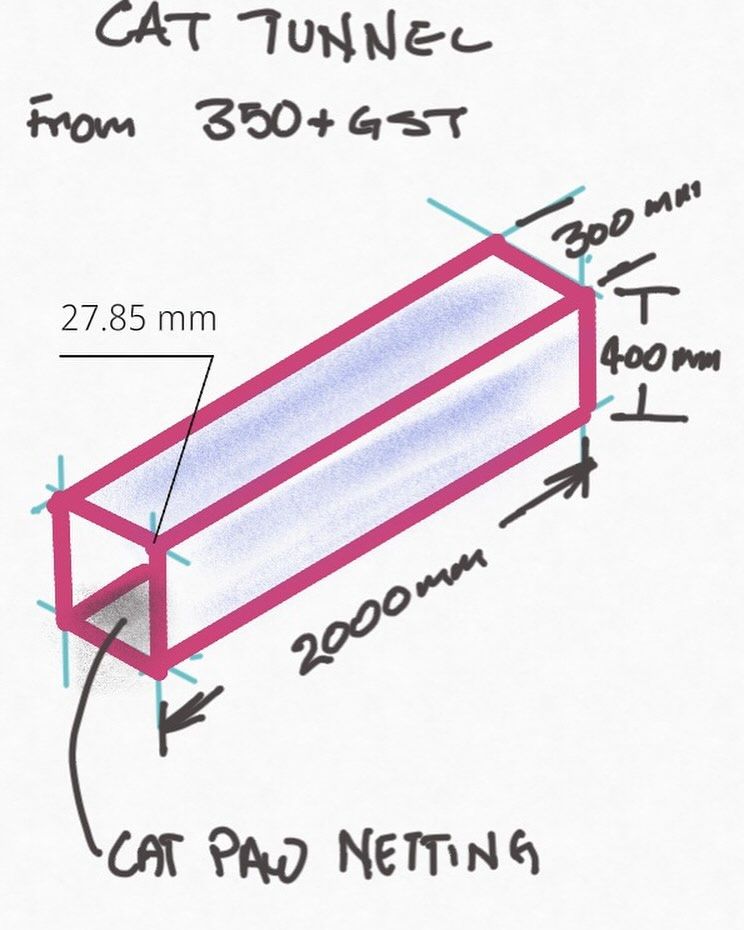 A Drawing of A Cat Tunnel from 350+ Gst — Illawarra Gardening Landscapes in Canberra, NSW
