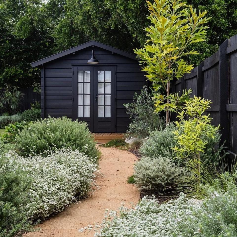 A Path Leading to a Black Shed in a Garden — Illawarra Gardening Landscapes in Blackbutt, NSW 