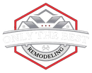 Logo for remodeling company: Red and gray hexagon with house icons, text "Only The Best Remodeling".